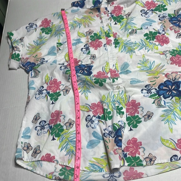 American sweetheart Tropical Button-Up Shirt White Short Sleeve Hawaiian xx - Picture 7 of 10